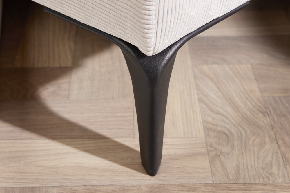 Moderner Sitzhocker DESIGNO 110cm beige Cord Metallfüße