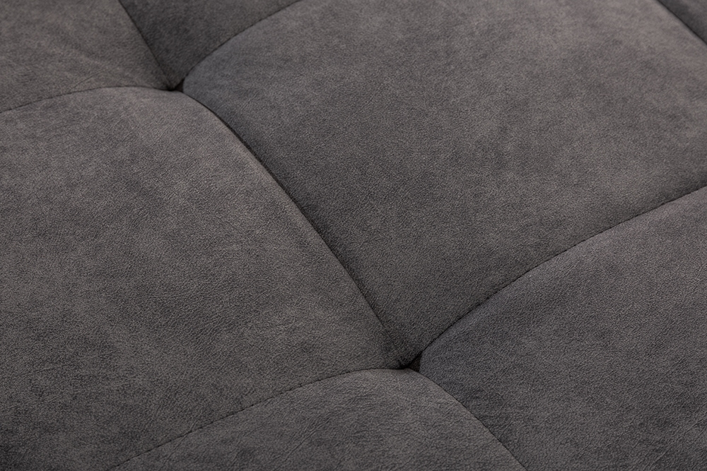 Moderne XXL Wohnlandschaft KENT 305cm grau Samt Bigsofa inkl. Hocker Federkern