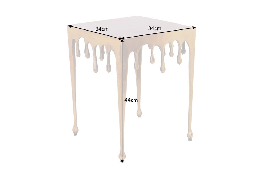 Extravaganter Beistelltisch LIQUID LINE S 34cm gold Tropfen-Design