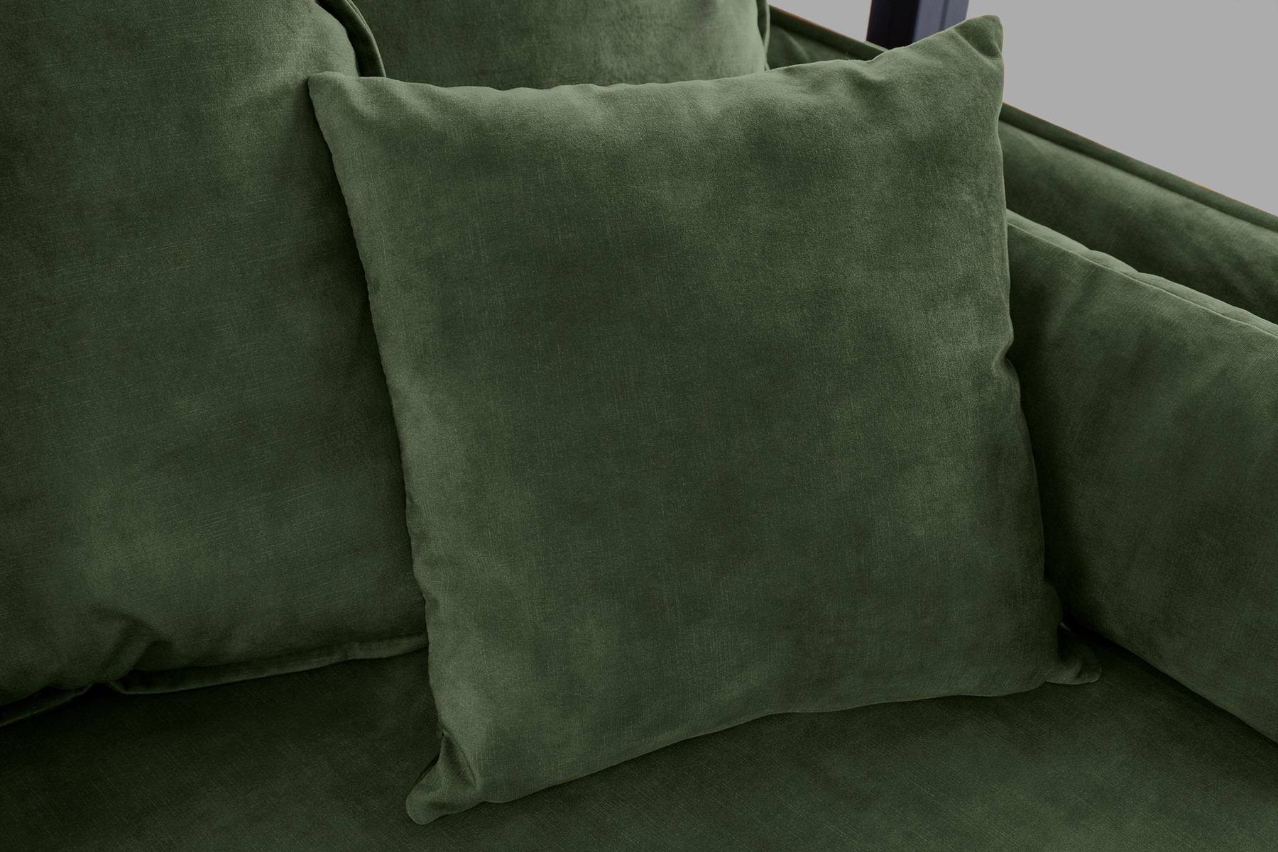 Großes 3-Sitzer Sofa HEAVEN 200cm dunkelgrün Samt Federkern waschbarer Bezug Hussensofa Couch