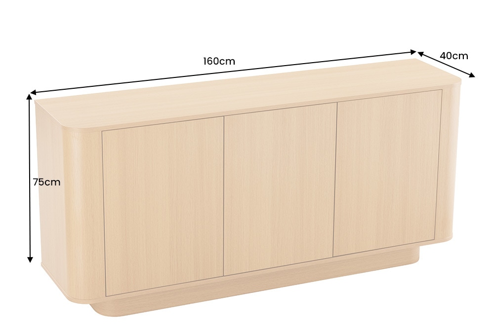 Modernes Sideboard VALHALLA WOOD 160cm natur Eichenholz Kommode