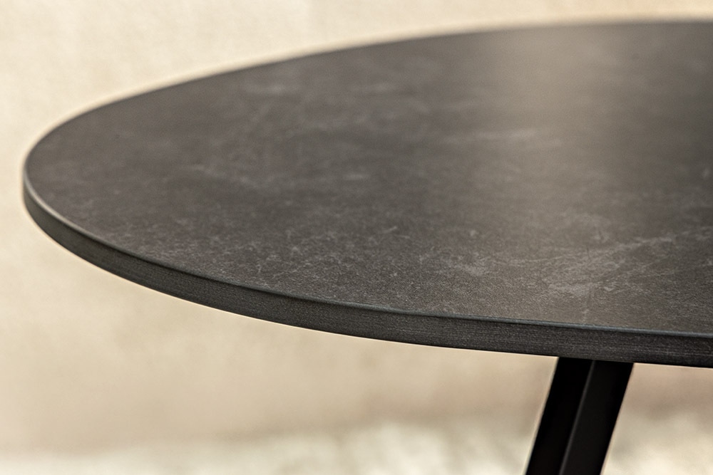 Design Couchtisch MARVELOUS 70cm anthrazit Marmor Keramik schwarzes Metall