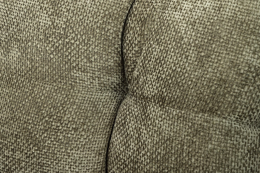 Ecksofa KENT 220cm grün Bicolor Chenille Federkern inkl. Hocker und Kissen