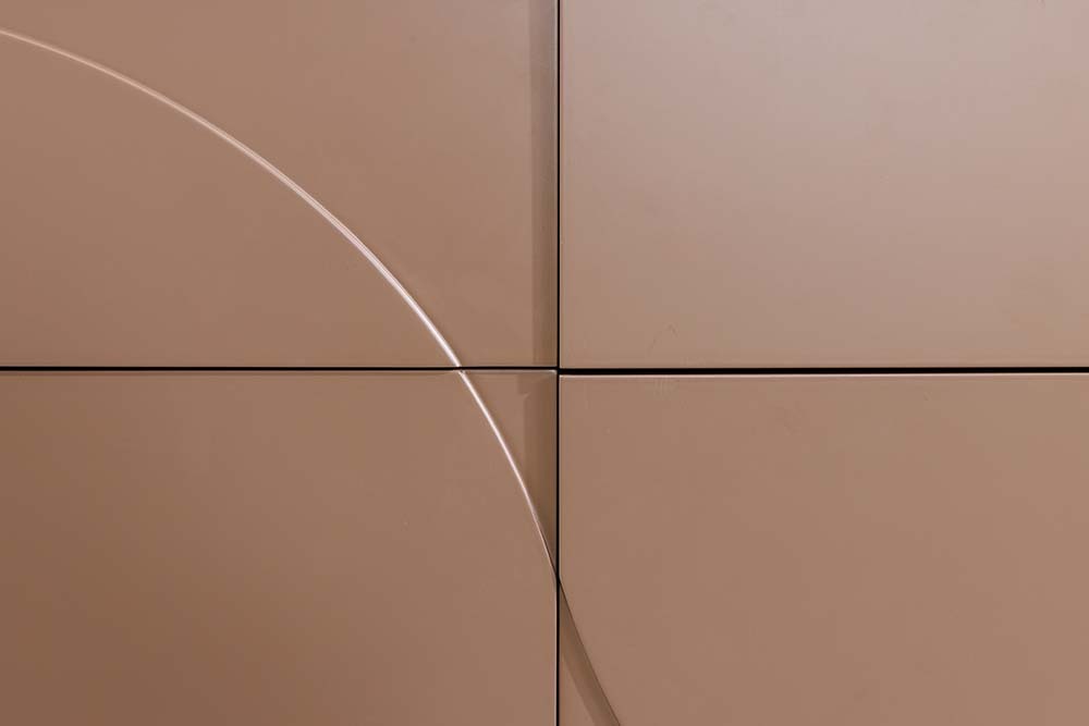 Design Sideboard SAVOY 150cm grau beige greige Keramik Travertin mit sechs Schubladen