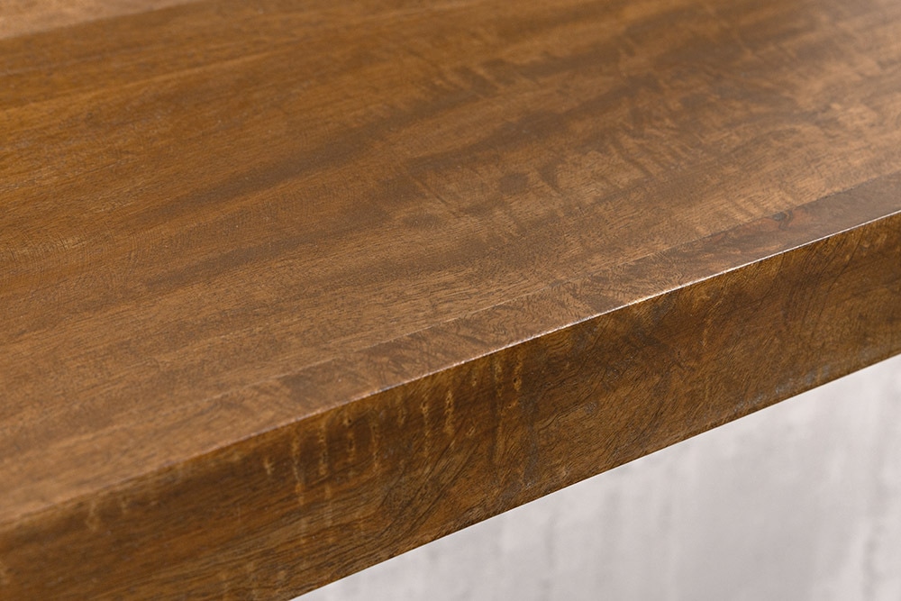 Massives Wandregal MAKASSAR 110cm braun Mangoholz honey finish handmade