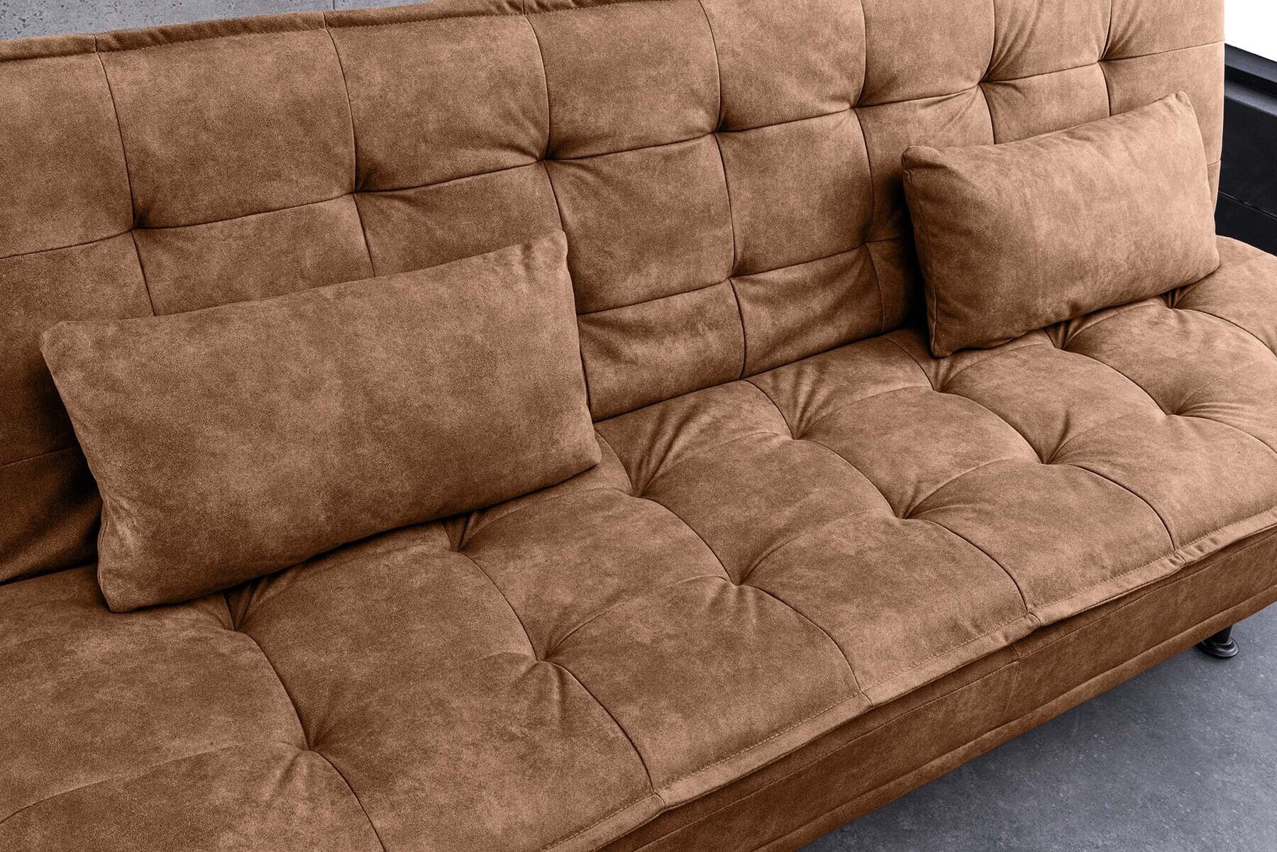 Modernes Schlafsofa JAZZ 190cm antik braun Microfaser 3-Sitzer Couch