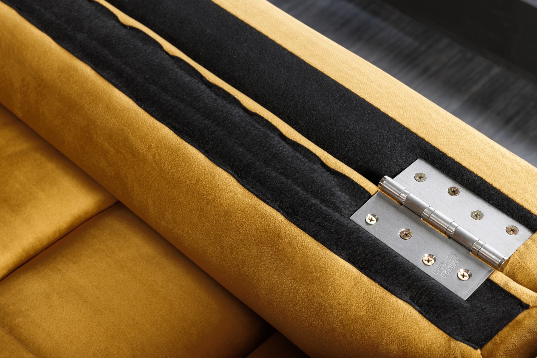 Design 3-Sitzer Sofa COZY VELVET 220cm senfgelb Samt Federkern