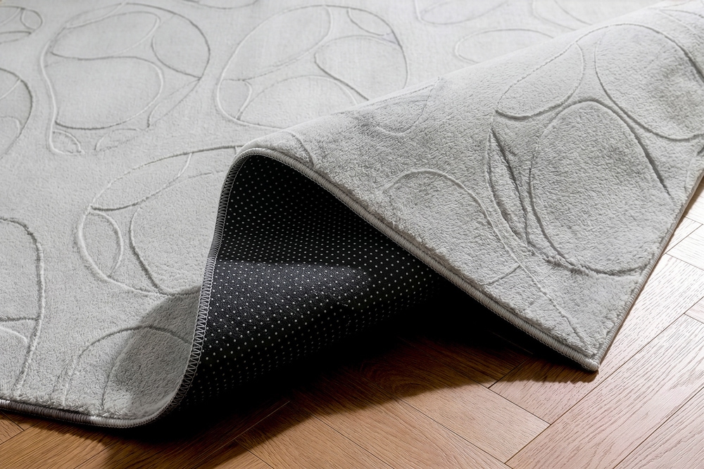 3D Hochflor Teppich LUNA 300x230cm hellgrau Hoch-Tief-Effekt Indoor-Teppich