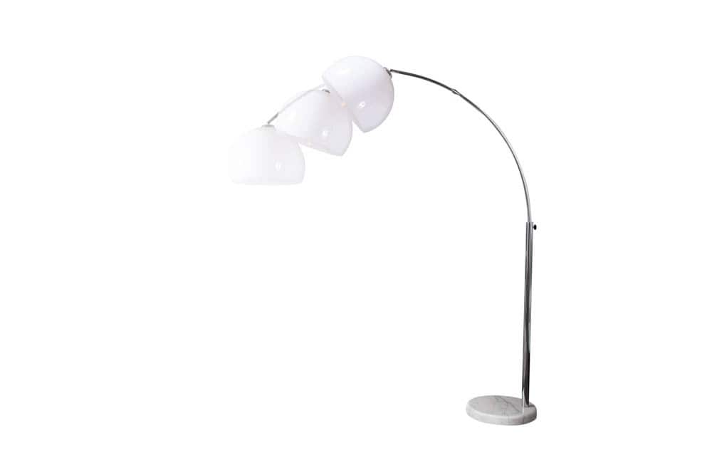 Ausziehbare Bogenlampe LOUNGE DEAL 175-205cm weiß Marmorfuß Stehlampe