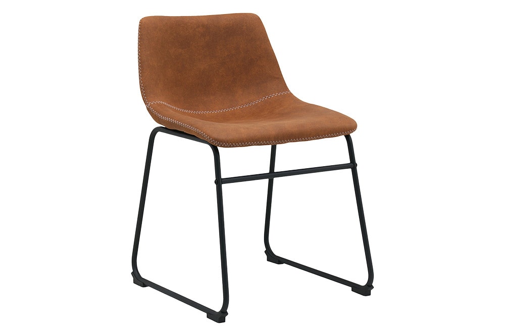 Industrial Design Stuhl DJANGO vintage braun mit Eisengestell