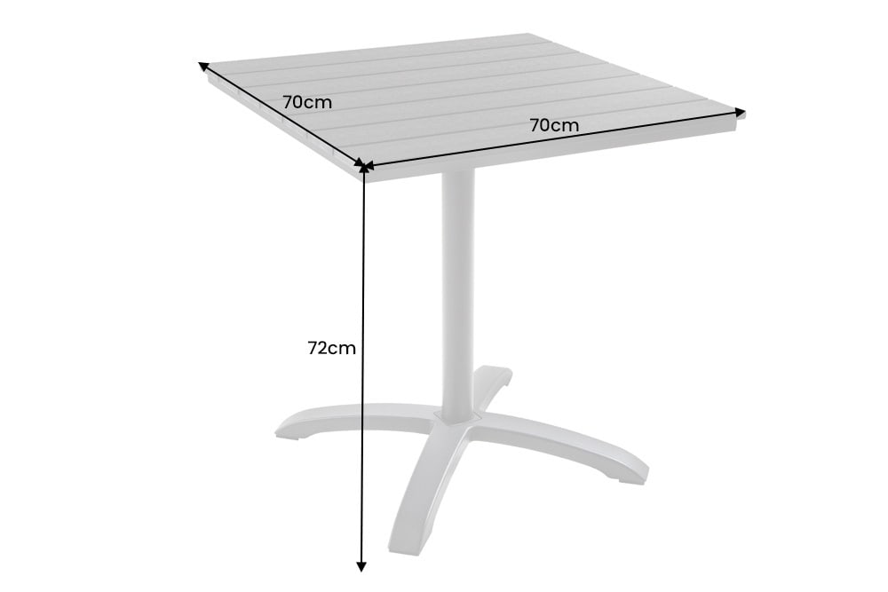 Moderner Bistrotisch DESIGNO 70cm anthrazit Aluminium wetterfest Outdoor Gartentisch