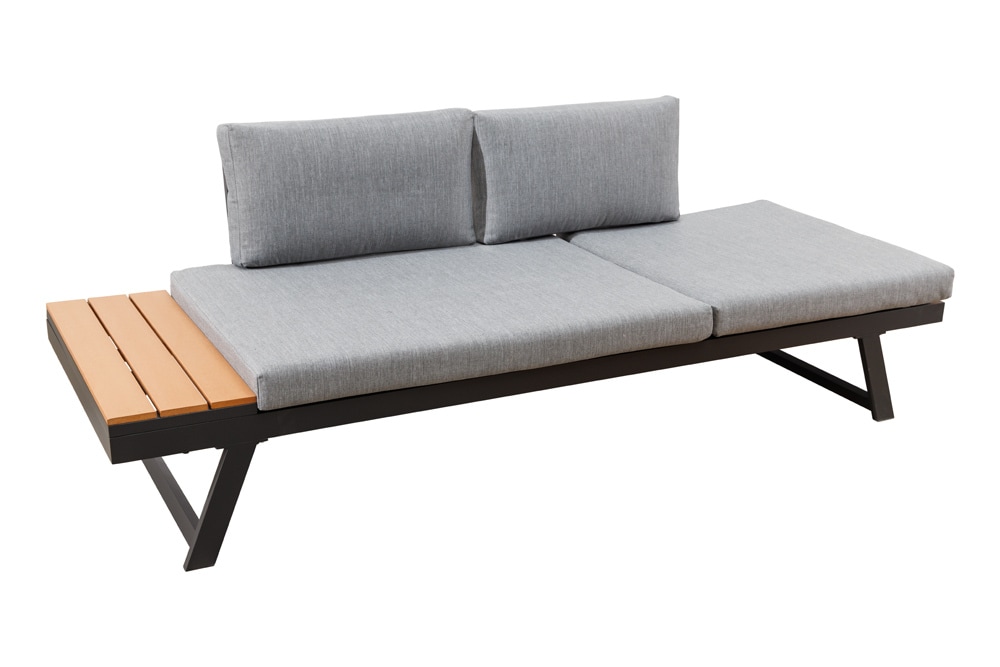 Verstellbare Gartenlounge MODULAR MIAMI 230cm grau natur anthrazit Gartensofa oder Gartenliege