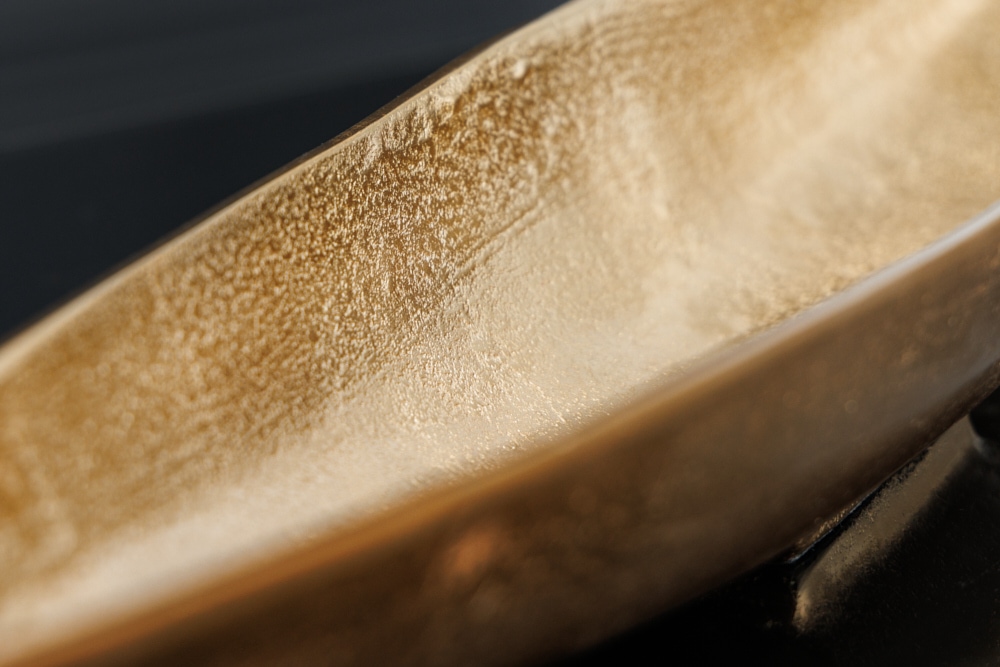 Handgearbeitete Deko Schale GOLD LEAF 80cm antik gold Aluminium Handgearbeitete Deko Schale GOLD LEAF 80cm antik gold Aluminium