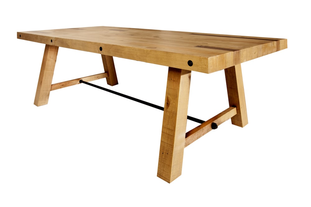 Massiver Esstisch FINCA 240cm vintage braun recyceltes Pinienholz Industrial Design