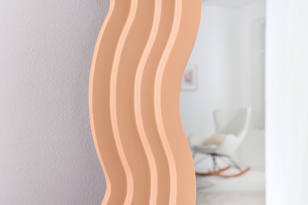 Design Wandspiegel WAVE 160cm apricot Pastell Rundbogen Spiegel