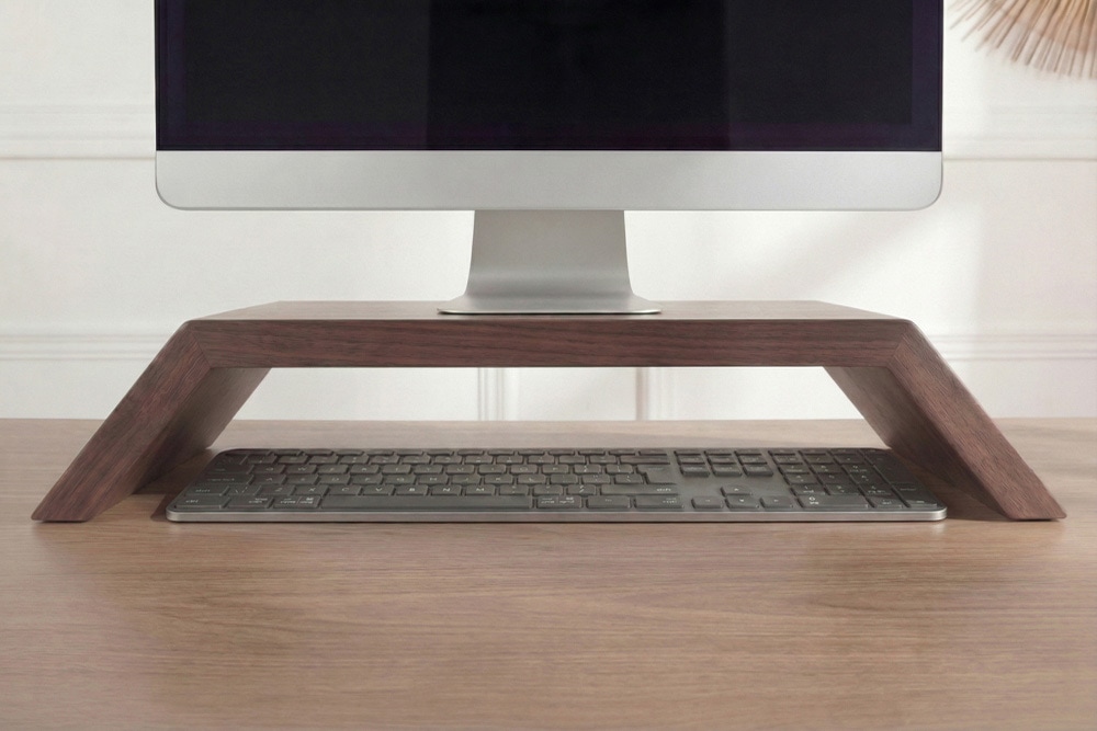 Massiver Monitorständer GATSBY 50cm braun Mangoholz Bildschirmständer Erhöhung