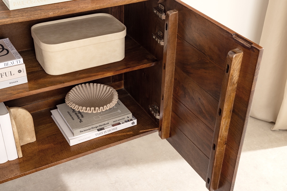 Massives Sideboard VULCANO 180cm hängend natur Mangoholz