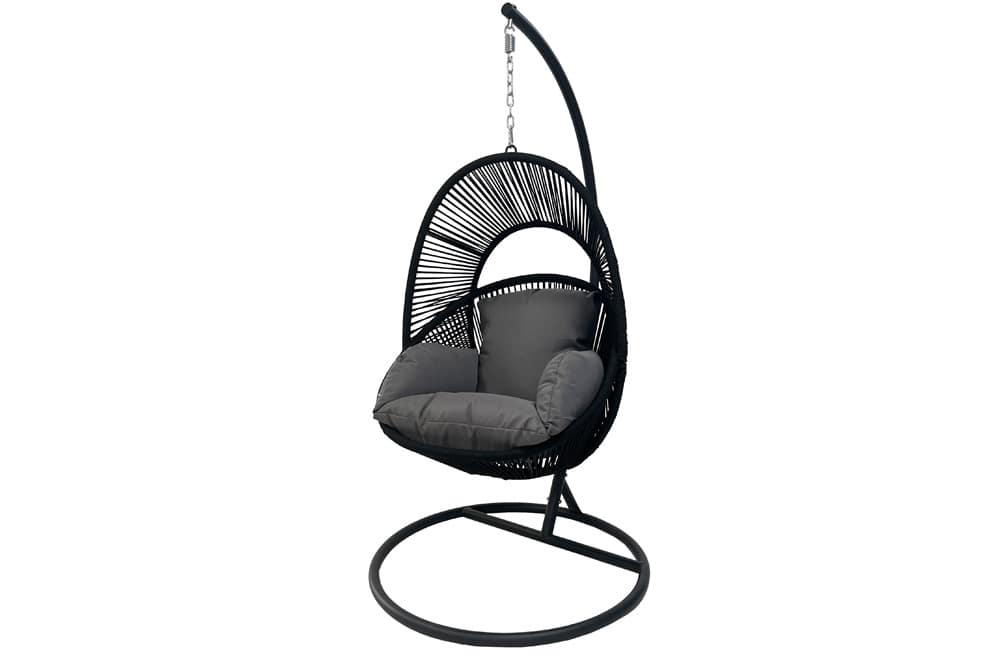 In- und Outdoor Hängesessel AIR ROPE anthrazit schwarz inkl. Kissen