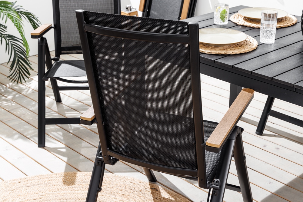 Outdoor Gartenstuhl DESIGNO anthrazit Aluminium klappbar wetterfest Hochlehner