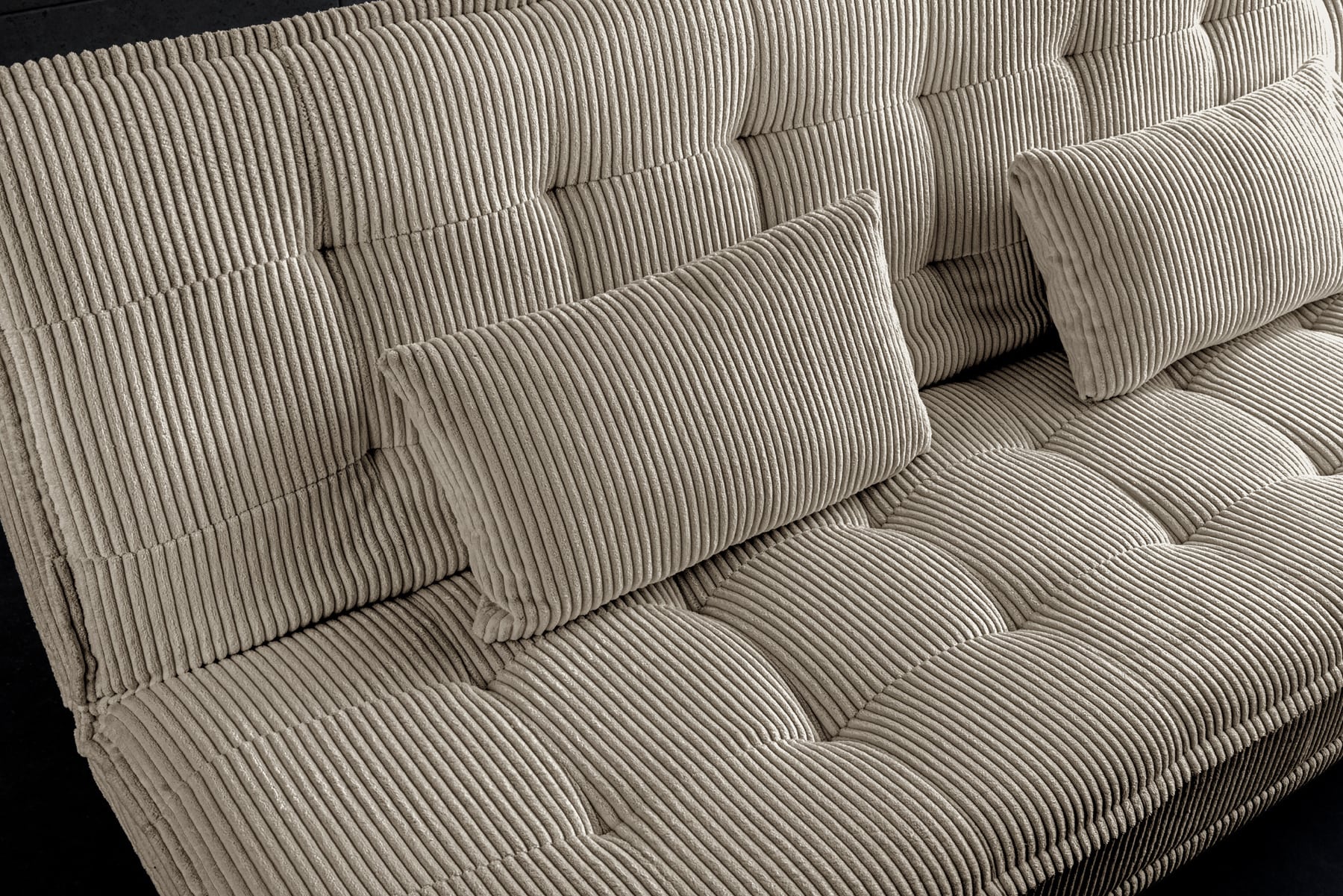 Modernes Schlafsofa JAZZ 190cm greige Cord 3-Sitzer Couch