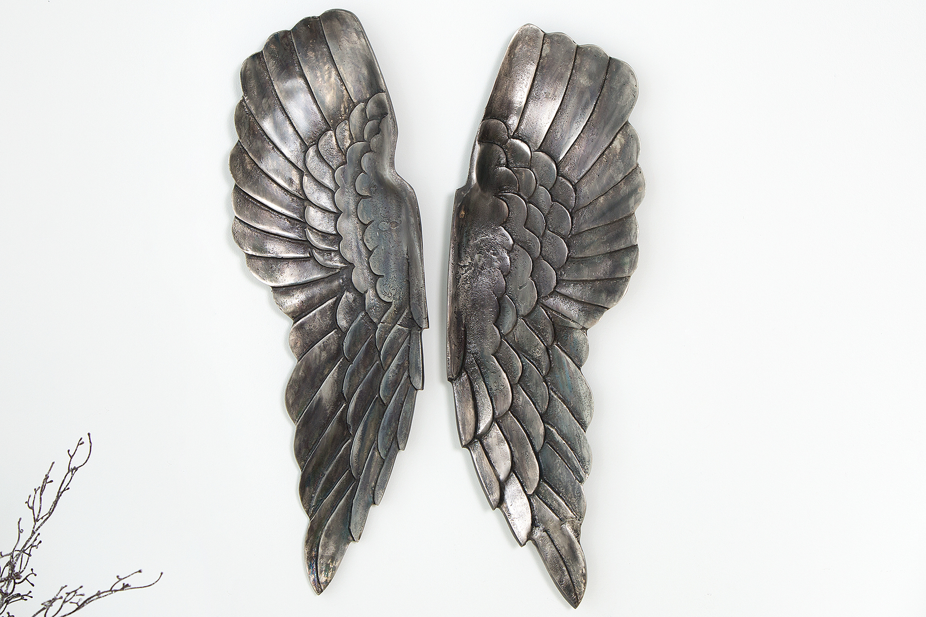 Riesige Wanddekoration FALLEN ANGEL 65cm Engelsflügel im asymmetrischen Design Riesige Wanddekoration FALLEN ANGEL 65cm Engelsflügel im asymmetrischen Design