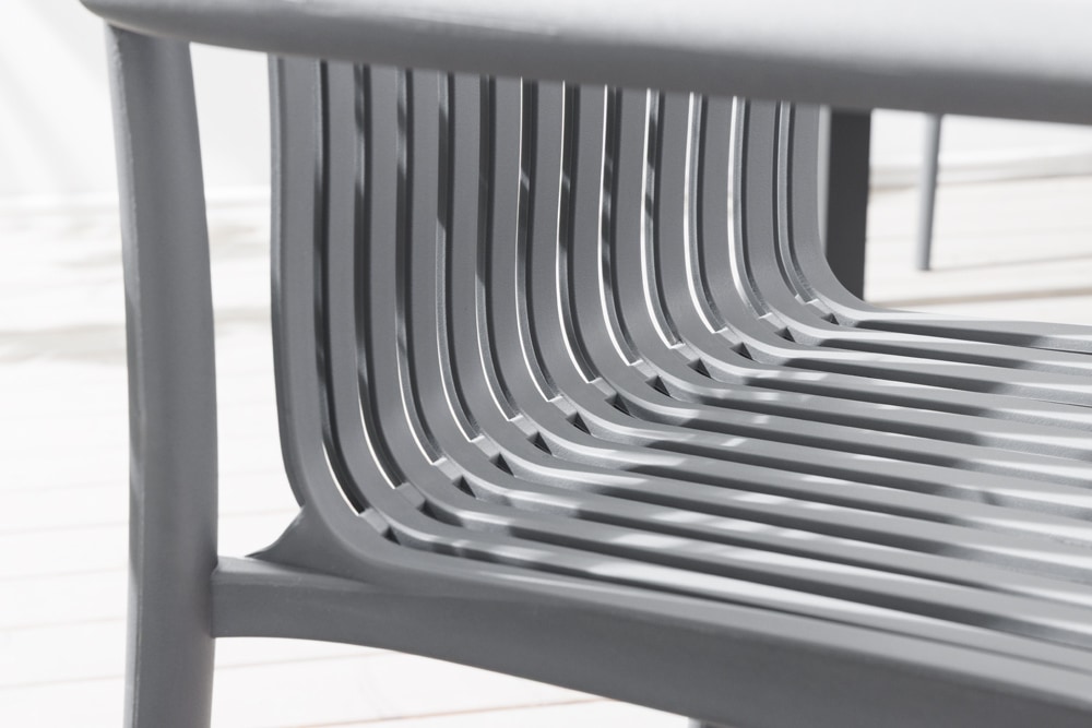 In- und Outdoor Stuhl STUDIO ITALIA anthrazit stapelbar wetterfest Gartenstuhl
