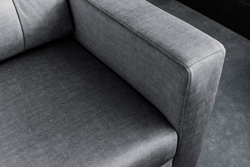 Sofa mit Schlaffunktion SMART 140cm grau hochwertiger Vogue Seiden Samtstoff