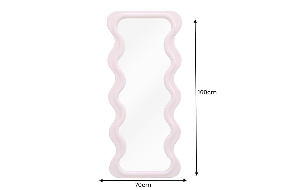 Design Wandspiegel CURVY 160cm rosa