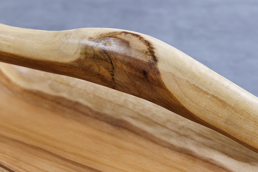 Massive Holzschale BALI 60cm Teakholz mit Griff natürliche Maserung