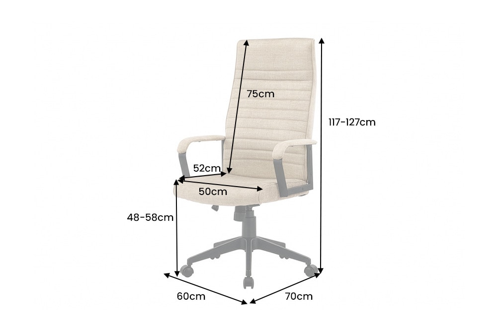 Höhenverstellbarer Bürostuhl LAZIO beige Vogue Velours Samt drehbar mit Rollen
