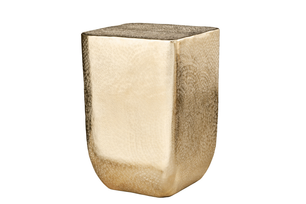 Design Beistelltisch UNIT 45cm gold Hammerschlag handmade Metall Aluminium