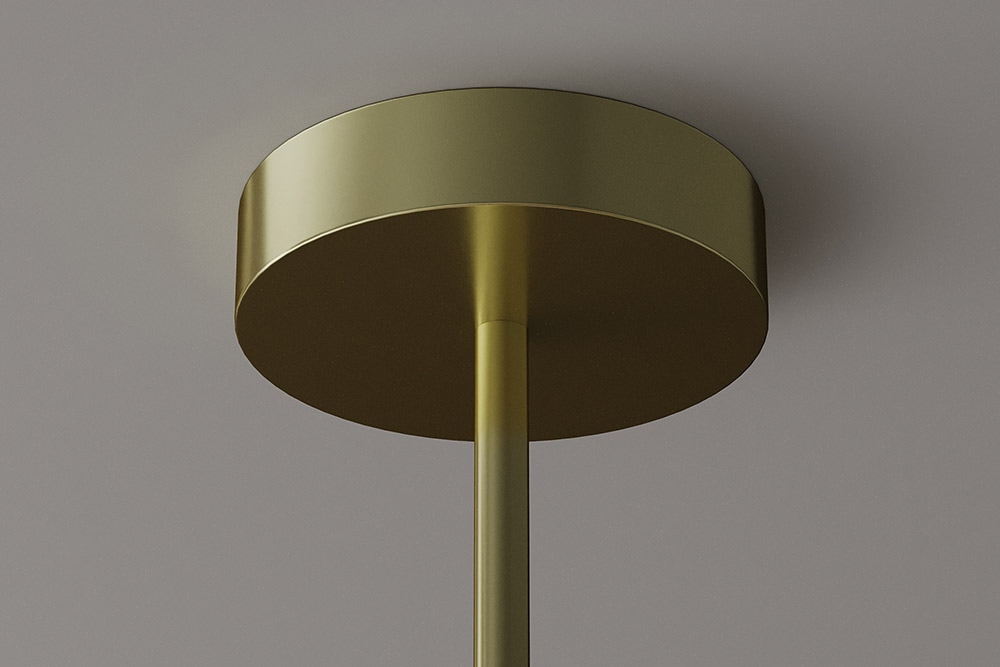 Design Hängelampe LIQUID DIAMOND 100cm gold Glas Stahl fünf Schirme Kugelleuchte