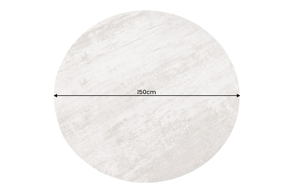 Design Teppich MODERN ART 150cm beige grau Used Look Vintage Baumwolle