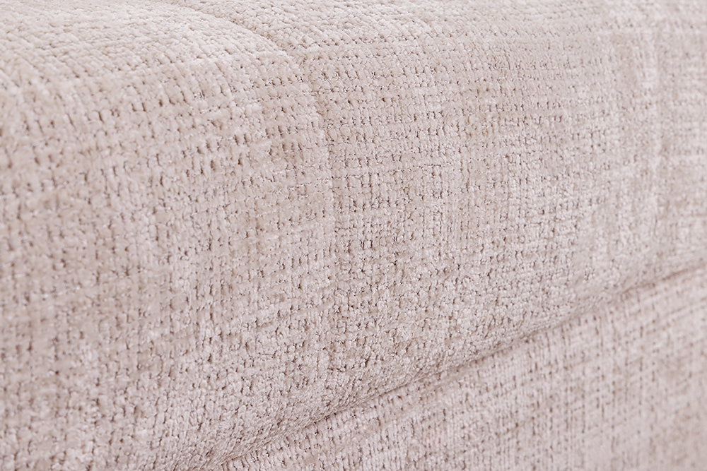 Modernes Ecksofa KENT 220cm champagner beige Chenille Cremona Federkern Wohnlandschaft mit Hocker