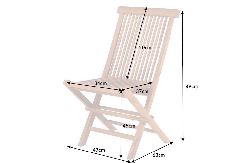 Massiver Gartenstuhl EMPIRE TEAK Teakholz klappbar Hochlehner wetterfest