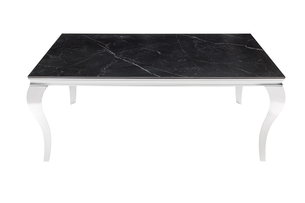 Design Esstisch MODERN BAROCK 180cm schwarz anthrazit chrom Keramik Marmor