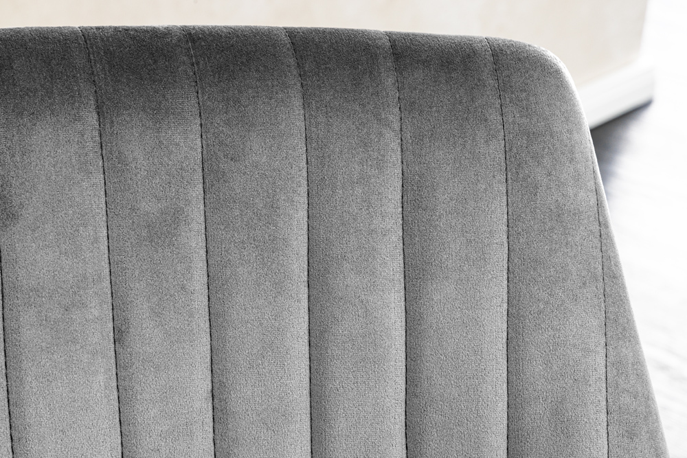 Drehbarer Sessel LOUNGER grau gold Samt Modern Design