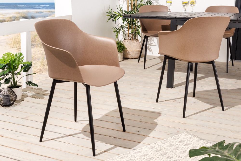 Nachhaltiger Design Stuhl UPCYCLING ME braun 70% Kaffeefaser Indoor Outdoor