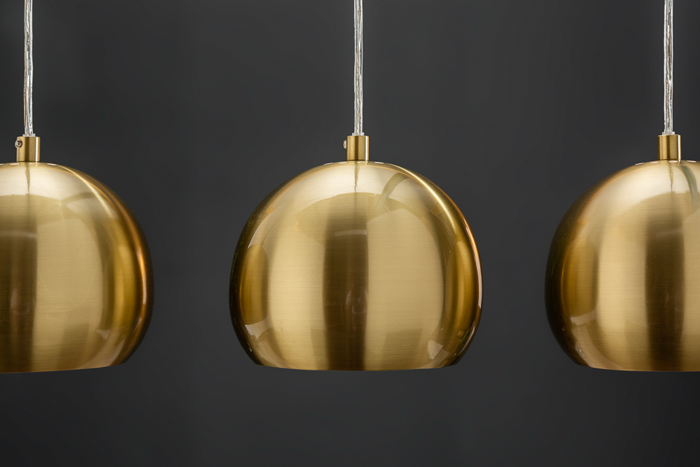 Moderne 3er Hängeleuchte GOLDEN BALL gold Hängelampe höhenverstellbar Moderne 3er Hängeleuchte GOLDEN BALL gold Hängelampe höhenverstellbar