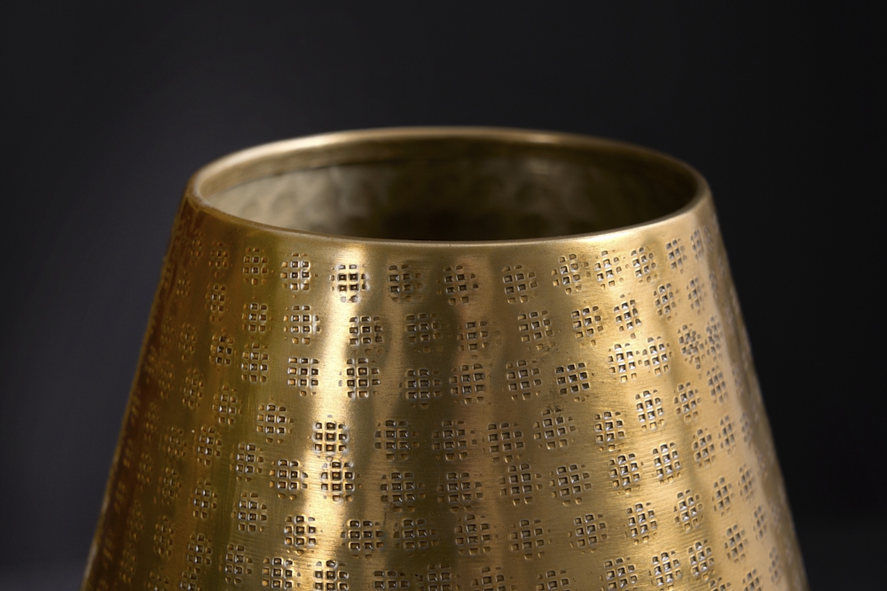 Elegante Vase ORIENT 50cm gold im Grid Hammerschlag Design
