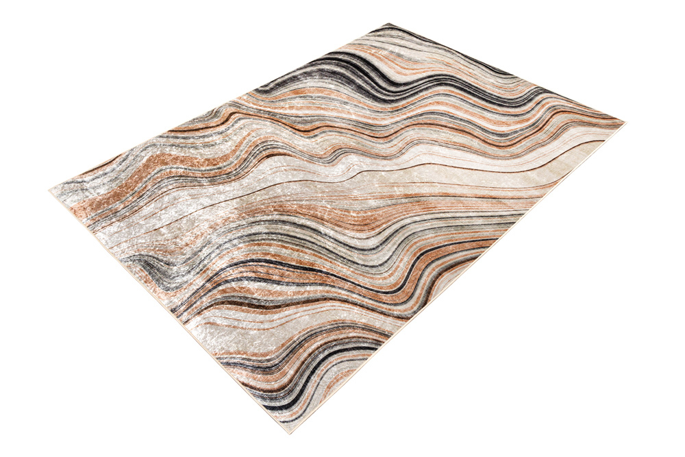 Moderner Teppich EARTH 230x160cm beige grau multicolor Flachgewebe Indoor-Teppich