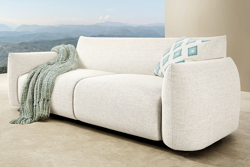 In- und Outdoor Sofa SEAHAWK 205cm creme Aluminium Olefin wetterfest 2-Sitzer Couch