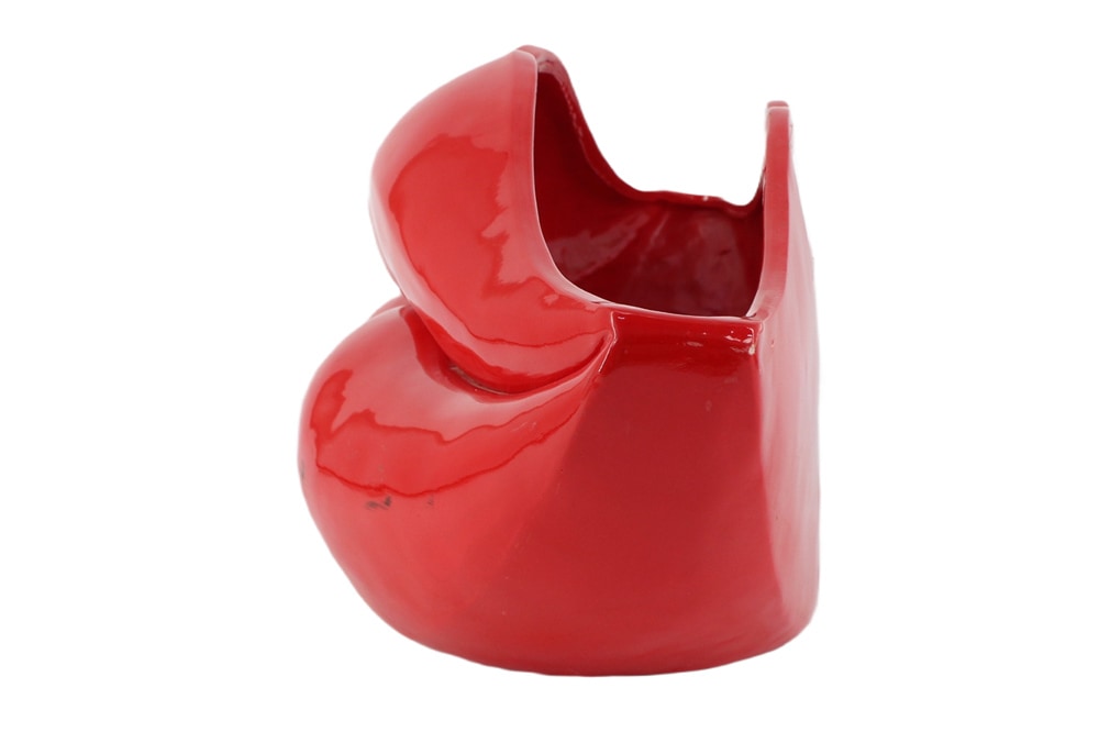Extravagante Deko-Vase LIP 60cm rot handmade Hochglanz