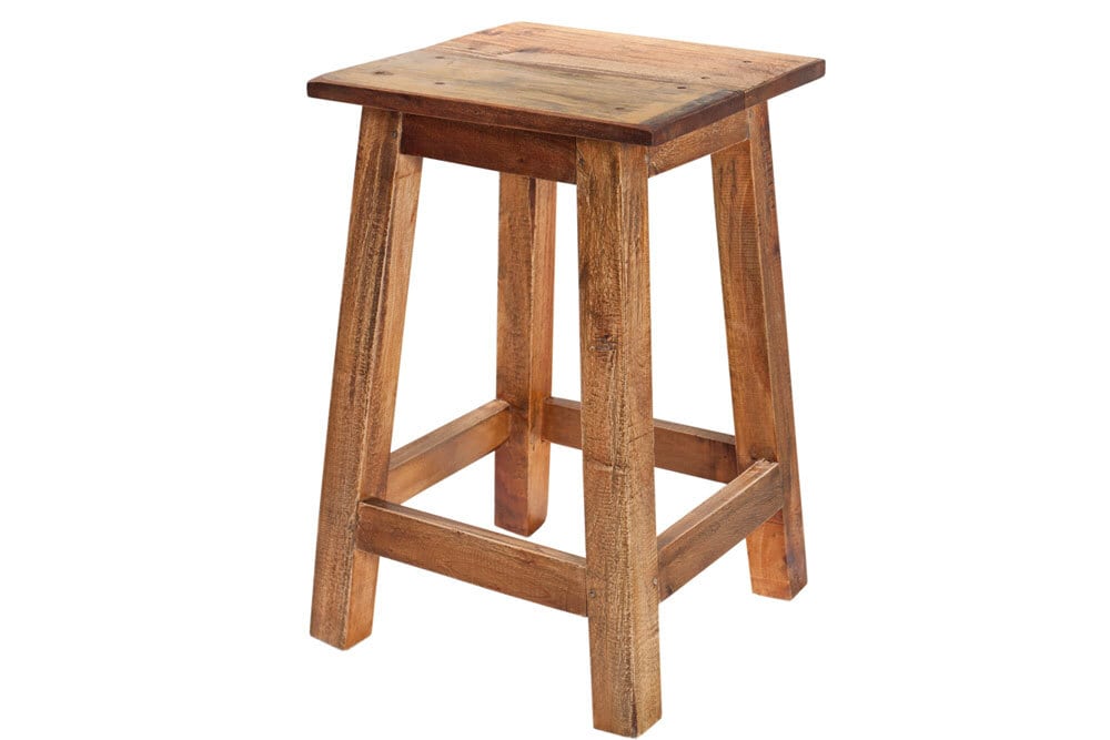 Massivholz Hocker JAKARTA 50cm recycelt Beistelltisch Sitzhocker