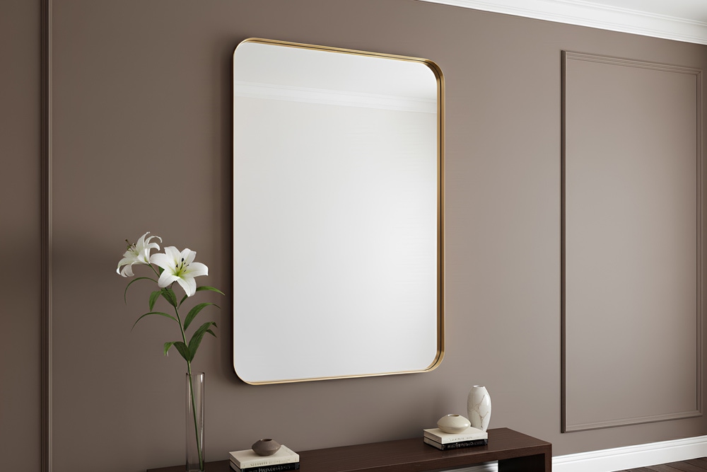Moderner Wandspiegel AMSTERDAM 100cm gold Aluminium