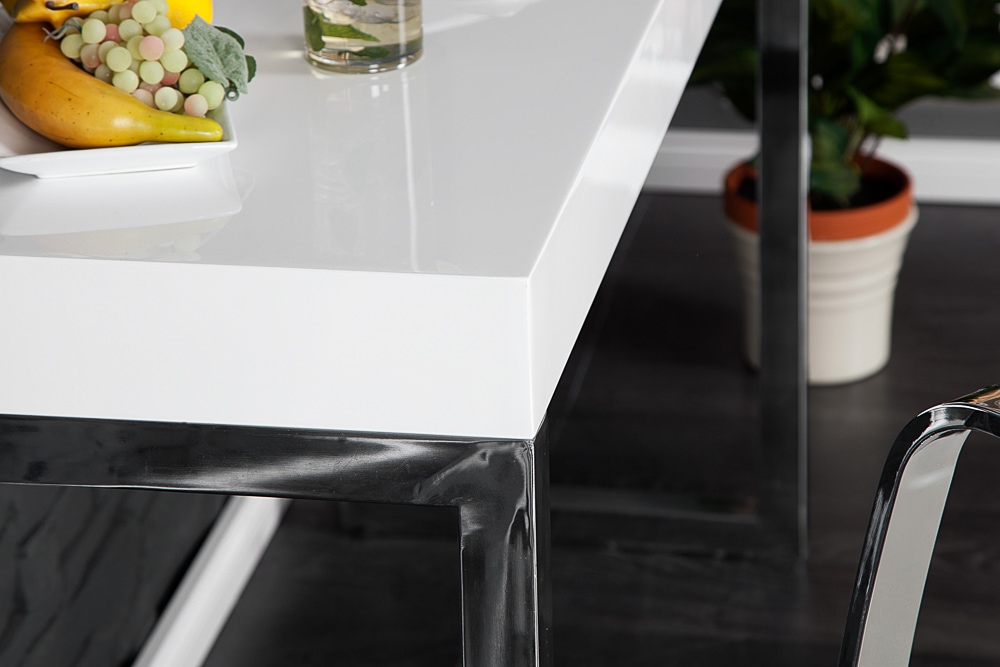 Design Konsole WHITE DESK 120cm weiß Hochglanz Bürotisch