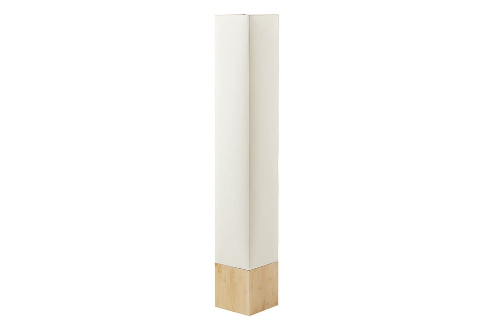 Moderne Stehlampe AGAPUNE 120cm weiß hellbraun Bambusfuß Stoffschirm