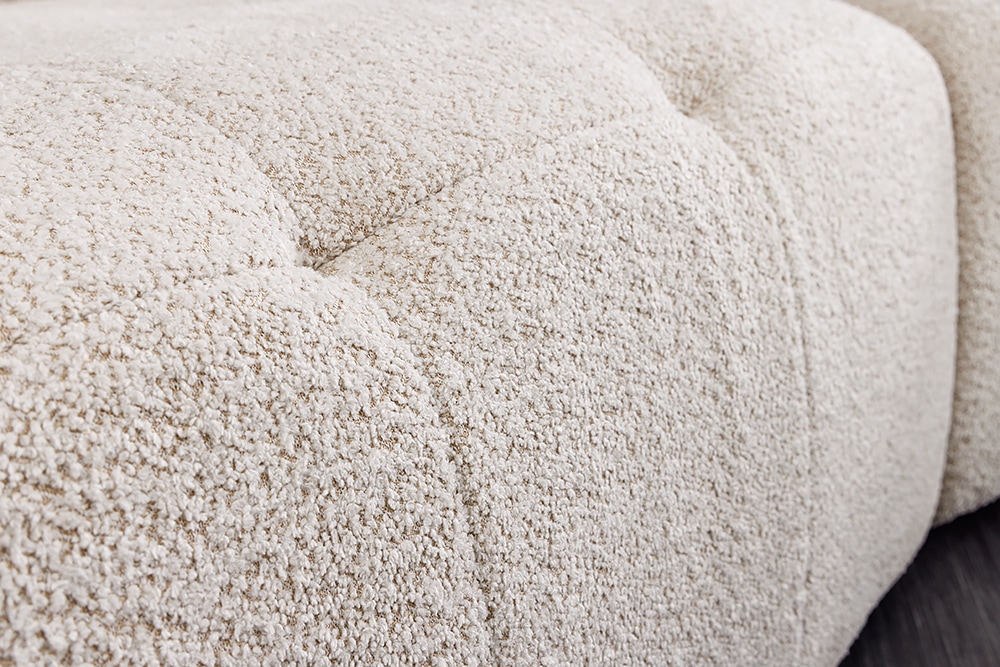 Modernes Big Sofa ROYAL 295cm champagner beige Bouclé Federkern XXL-Couch