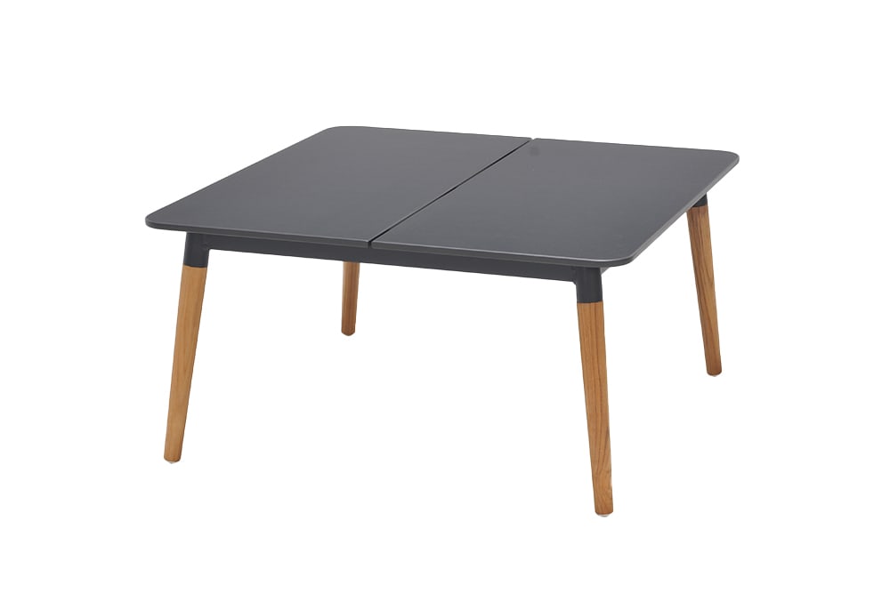 Outdoor Beistelltisch IPANEMA 80cm anthrazit Aluminium Teakholz wetterfest Gartentisch Outdoor Beistelltisch IPANEMA 80cm anthrazit Aluminium Teakholz wetterfest Gartentisch
