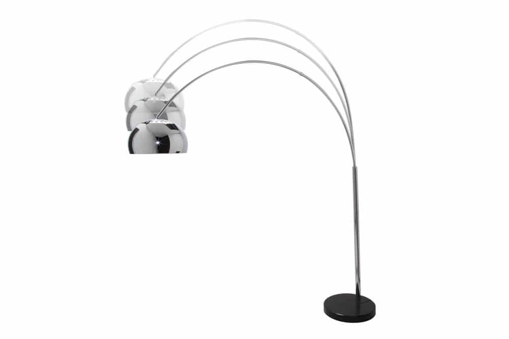 Ausziehbare Bogenlampe LOUNGE DEAL 170-210cm chrom Marmorfuß Stehlampe